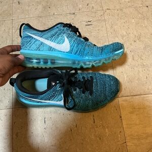 Nike Teal & Aqua Flyknit Air Max Running Shoes